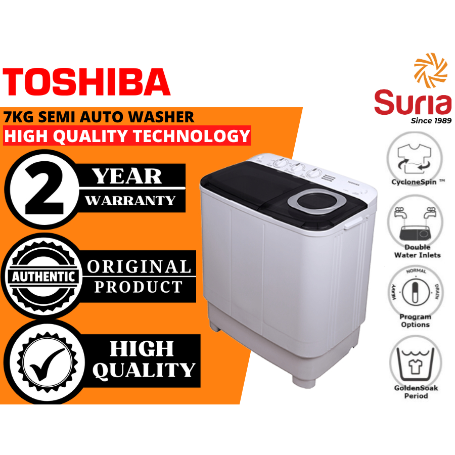 (Free Delivery Kedah,Penang & Perlis) Toshiba 7.5kg Semi Auto Washing Machine Mesin Basuh 洗衣机 VH-H85MM