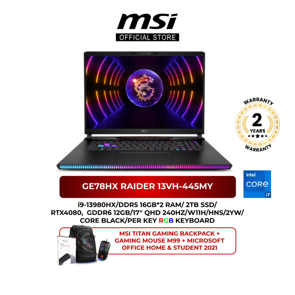 Spesifikasi dan harga Msi Raider Ge78hx di Malaysia - TechNave BM