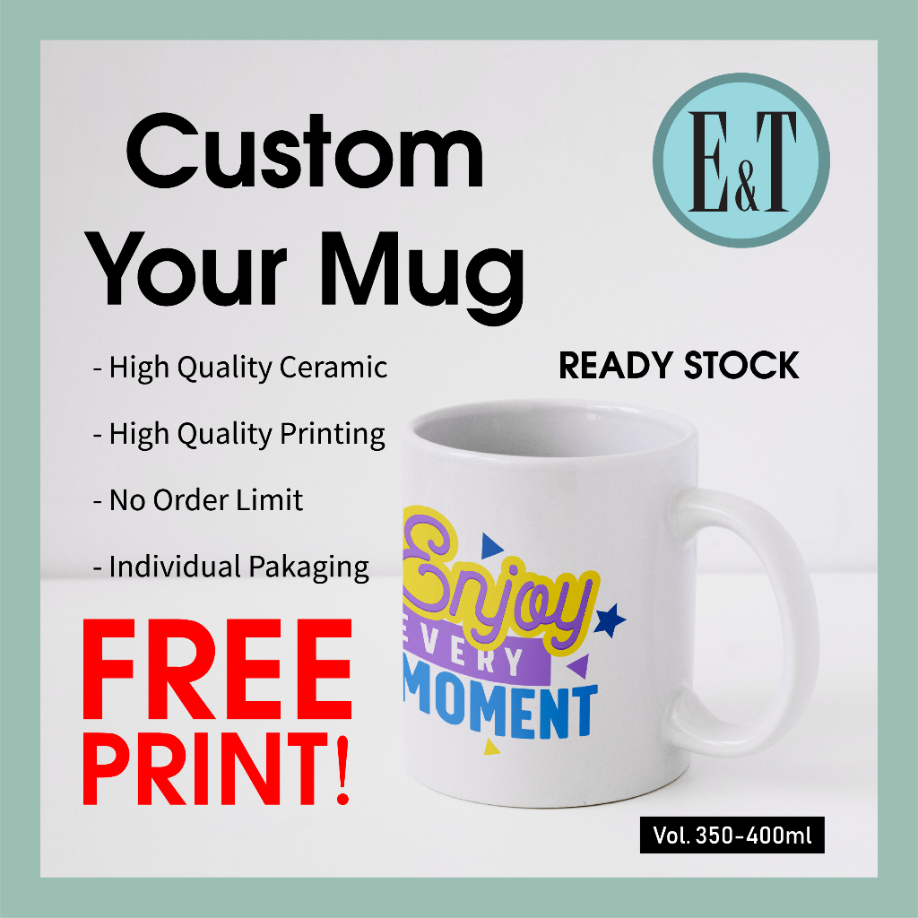 Sublimation White Mug/ Mug Printing Murah & Berkualiti - Suitable for Doorgift/Gift/School/Event 热转印杯子