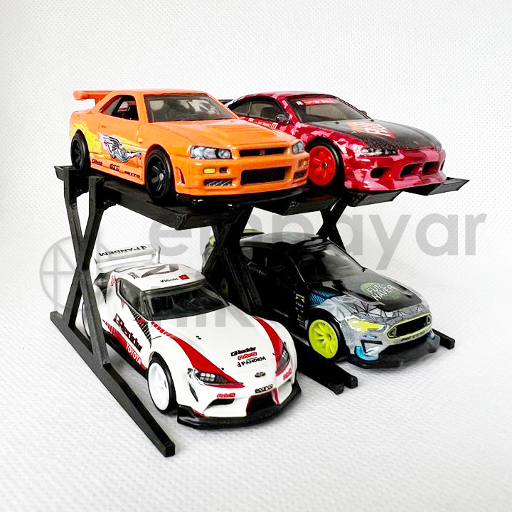 (BUY 5 FREE 1) HOTWHEELS CAR LIFT / STAND / EASY ASSEMBLE / SCALE 1:64 / 3D PRINTED / RAK KERETA HOTWHEELS