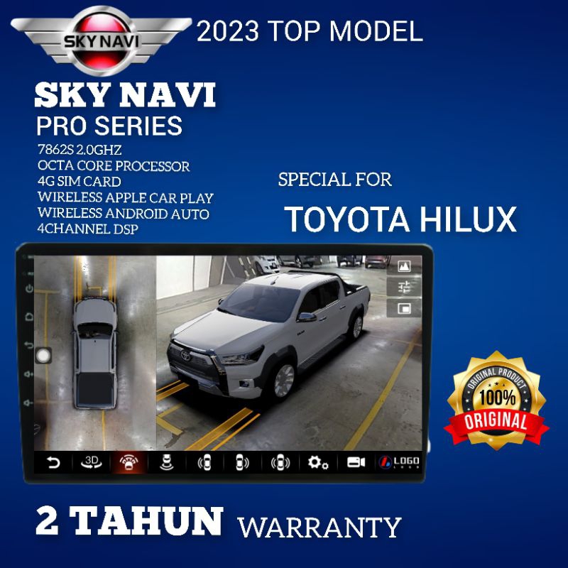 TOYOTA HILUX LATEST MODEL ANDROID PLAYER WITH 360 BIRD VIEW CAMERA