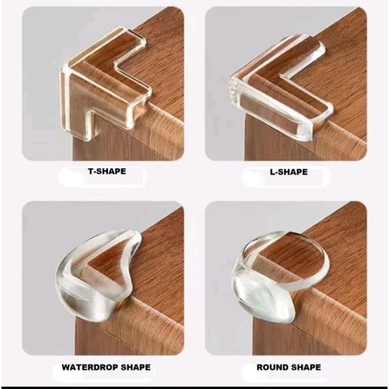16Pc PVC  Corner Transparent Edge Guard Protector Angle Lembut Sudut Perlindungan Kabinet Meja 防撞角