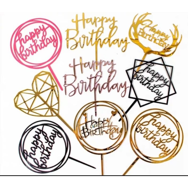 10 pieces Happy Birthday Decorations / Cake Topper