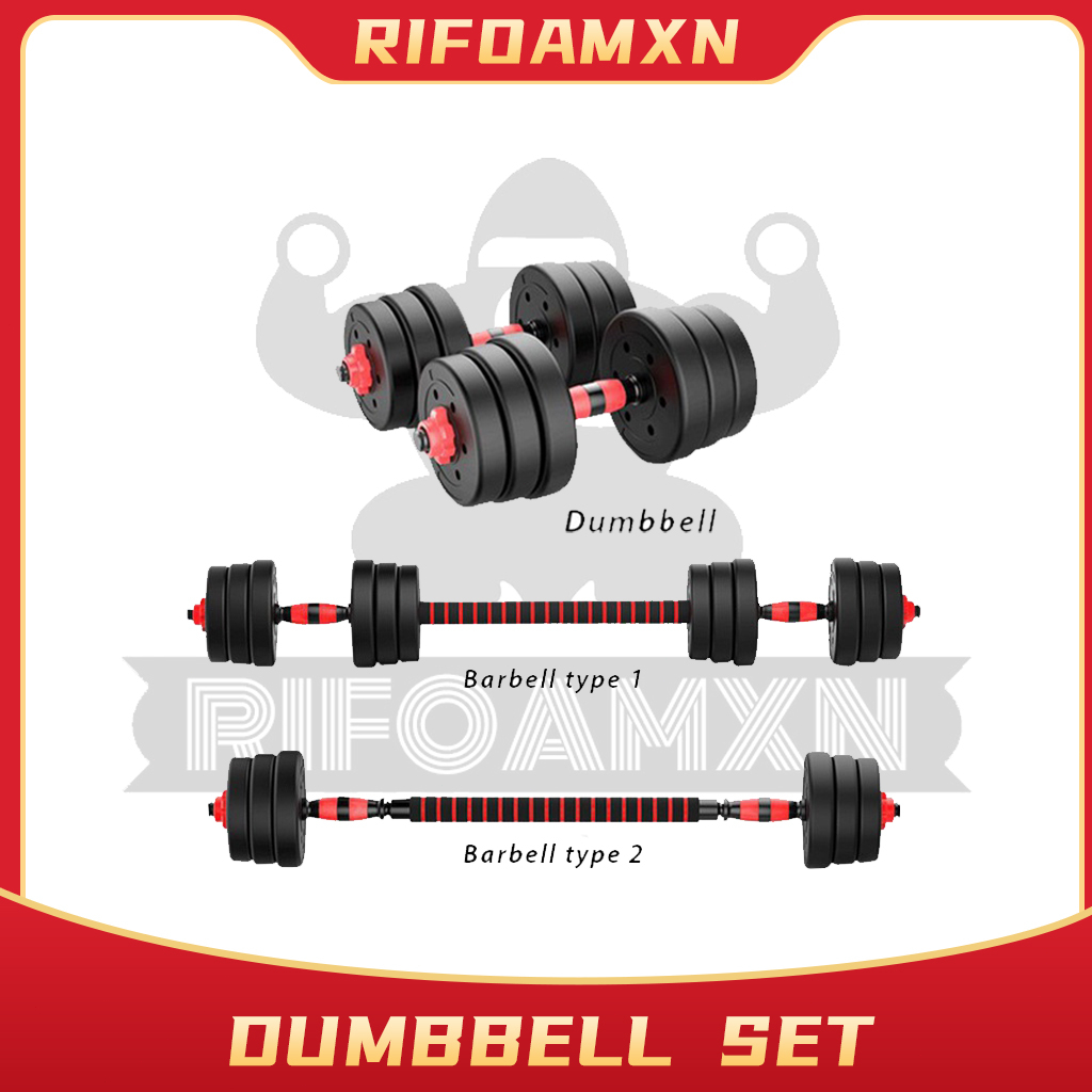 10/15kg Dumbbell Set Dumbell Bumper Rubber Coated + 40CM Foam Connector Gym Home Fitness Deadlift 健身哑铃