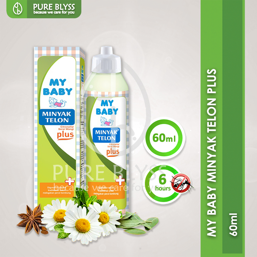 【NEW ARRIVAL】PureBlyss X My Baby Minyak Telon Plus and Eucalyptus Extract 60ml 90ml New Formula 6 hours or 8 hours Repel