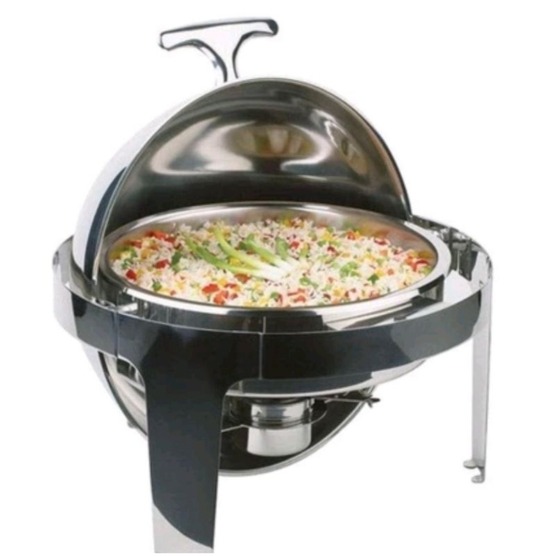 Chafing Dish Roll Top Stainless Steel Buffet Chafer 6.8L Catering Set Bekas Lauk Food Pan Dome Set Hotel Quality