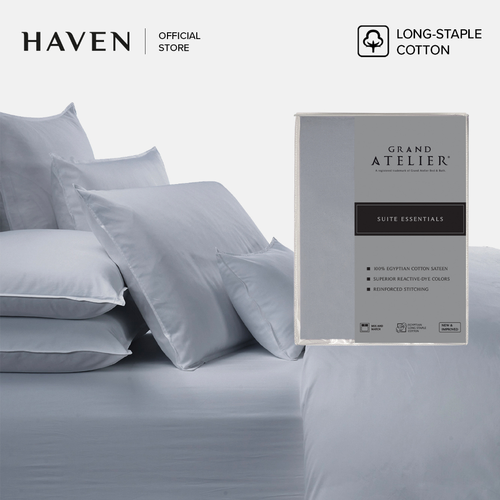 Grand Atelier Suite Essentials Egyptian Cotton Sateen Pillowcases - Solid Colour (2pcs Pillowcases)