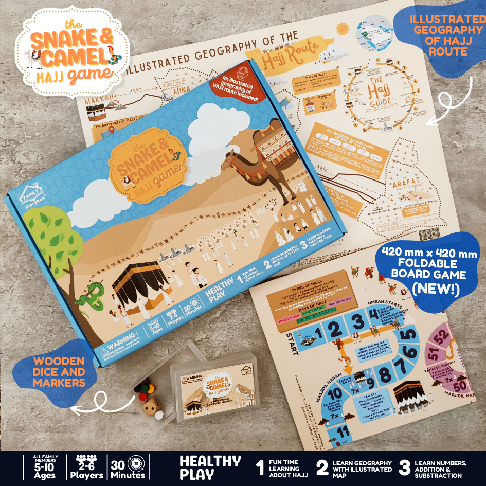 Islamic Children Board Game: The Snake and Camel Hajj Game | Mainan Pendidikan Buku Kanak-kanak