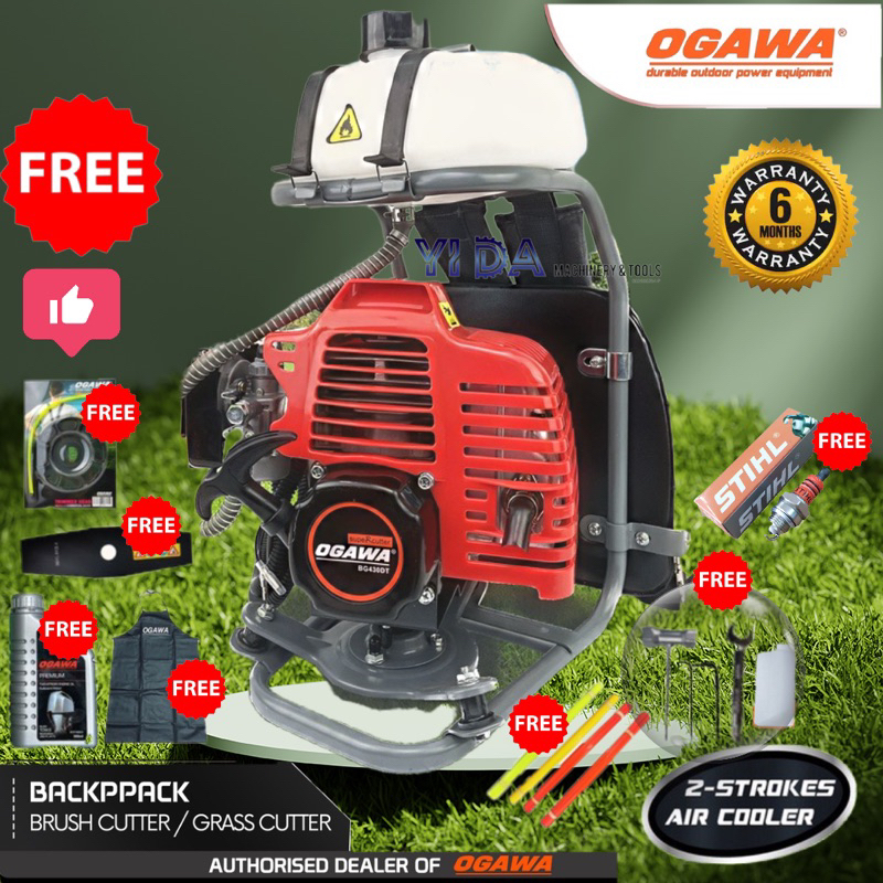 [ 100% Original ] OGAWA Brush Cutter BG430DT Mesin Potong Rumput (43CC) OGAWA Heavy Duty Grass Cutter