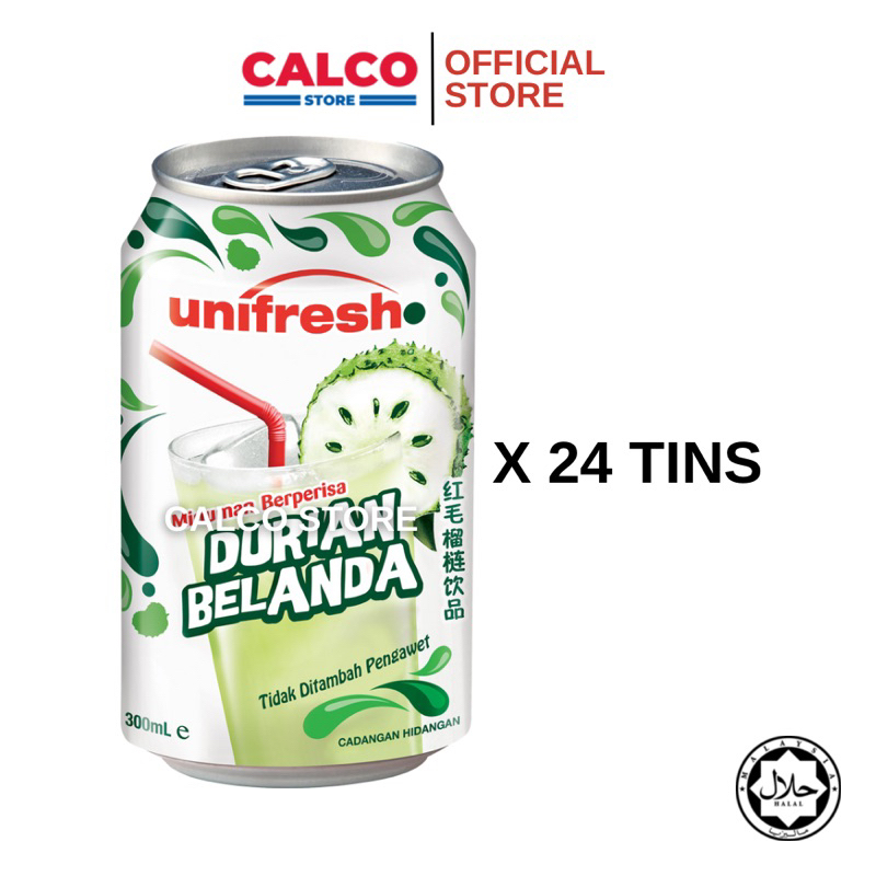 300ml x 24’s Unifresh Soursop Drink Minuman Durian Belanda 红毛榴莲饮料 Halal