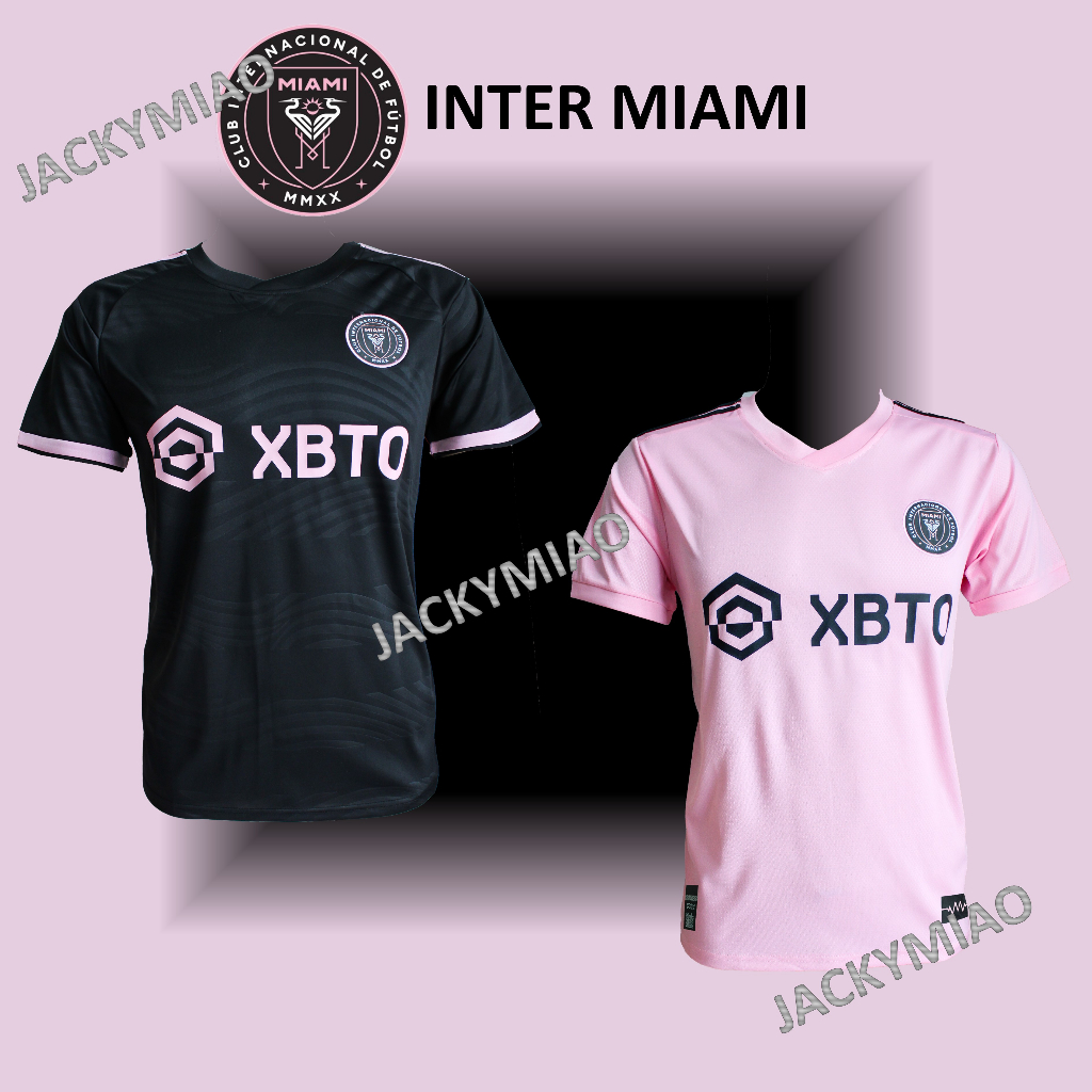 INTER MIAMI - MEN WOMEN UNISEX FOOTBALL CLUB JERSEY LOGO SULAM (BAJU JERSI LENGAN PENDEK LOGO SULAM BOLA SEPAK)