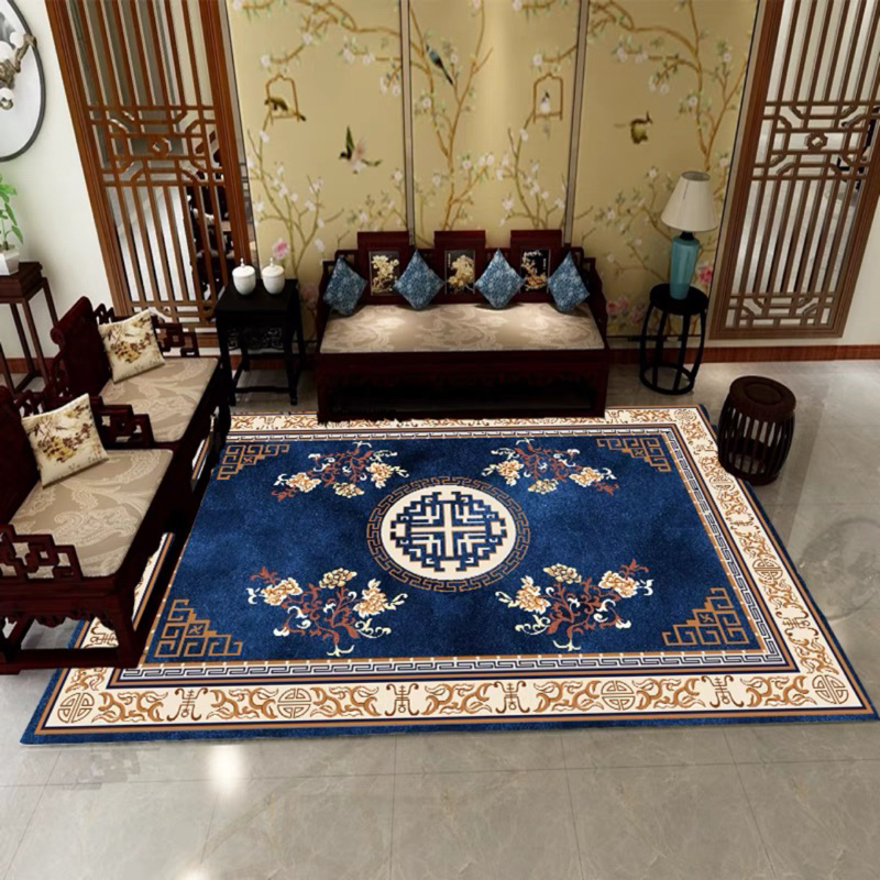 Karpet Velvet Chinese Vintage Antique Art Design Hiasan Rumah Alas Kaki Besar Luxury Home Decoration Rugs Carpet Murah