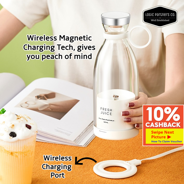 Portable Blender Wireless Magnetic Charging USB Mini Fruit Juice BPA Free Plastic Bottle Cup Juicer Rechargeable