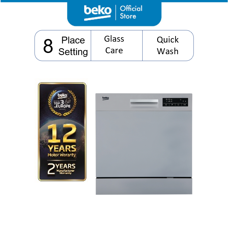 Beko 8 Place setting Tabletop Dishwasher DTC36810S