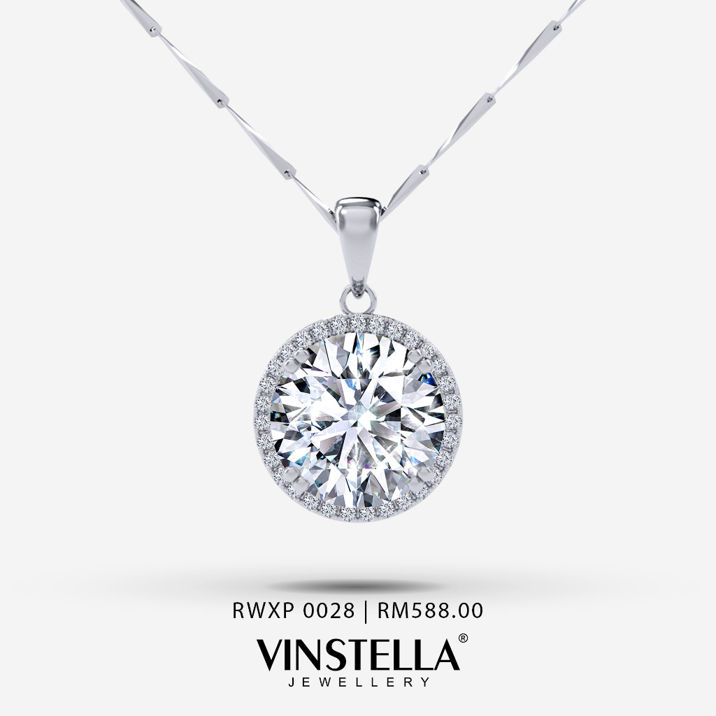 VINSTELLA OFFICIAL - Radiant Aura Pendant - Rhodium Plated Jewellery