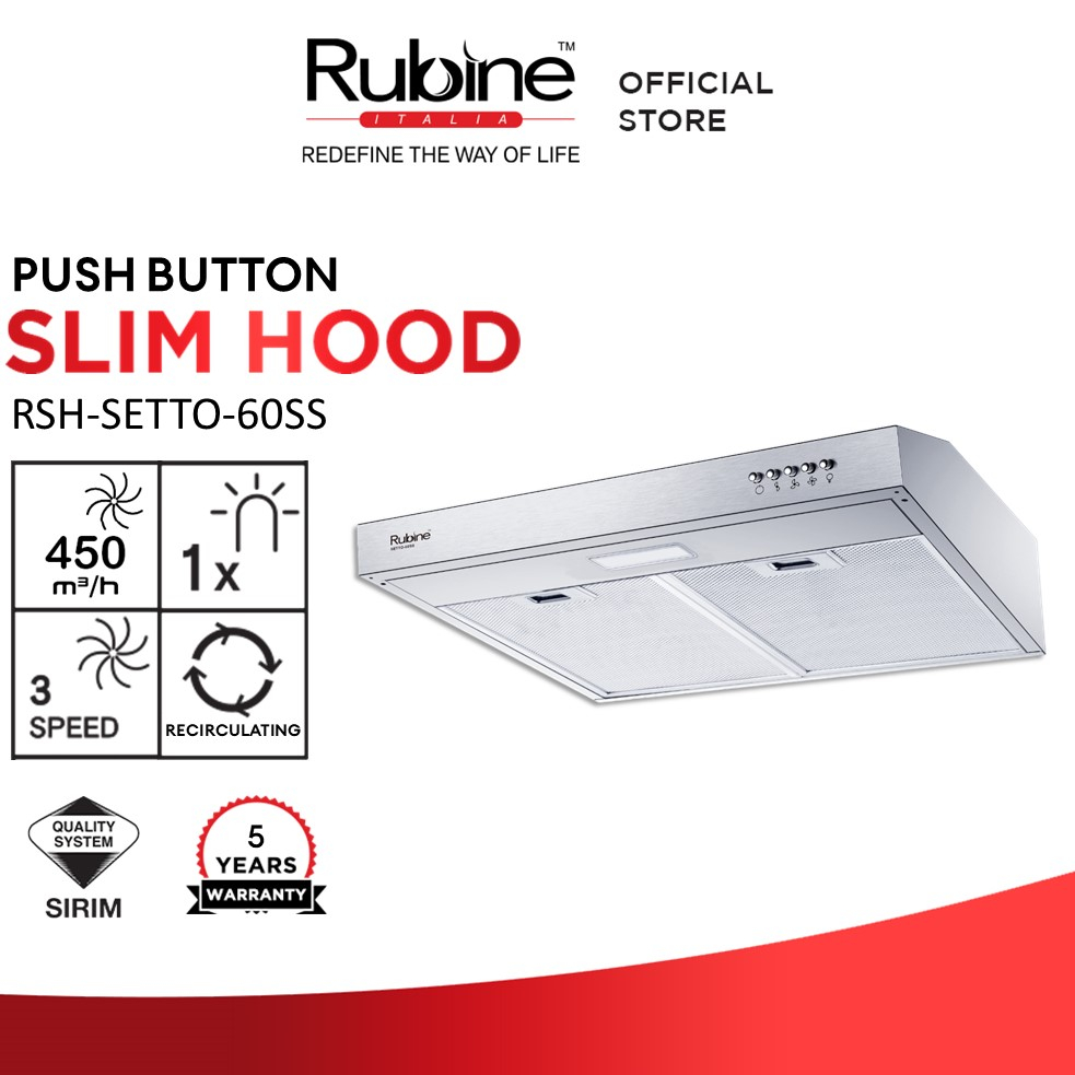 RUBINE RSH-SETTO-60SS Slim Hood