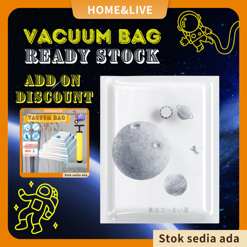 【Vacuum Bag】Reusable Vacuum Bag Planetary Travel Storage Bag For Clothes Organizer Compression Bag