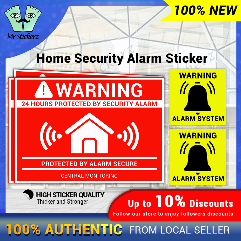 Home Security Alarm Sign Sticker Alarm System | House Security Use | CCTV | Safety Sticker | Security Alarm | Doorbell