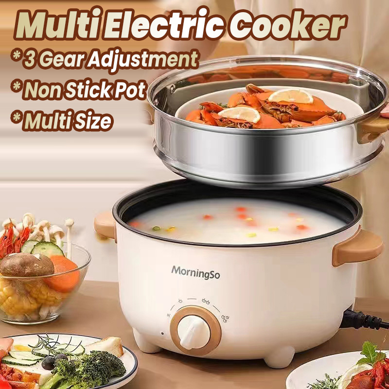 [Ready Stock] Electric Cooker with Steamer Multi Cooker Electric Pot Electric Cooker  電煮鍋  Periuk Nasi Elektrik Periuk