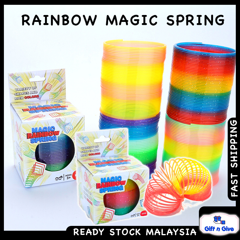 Kids Toy Bouncy Stretchy Slinky Rainbow Magic Spring Toys for Kids (Random Colour)