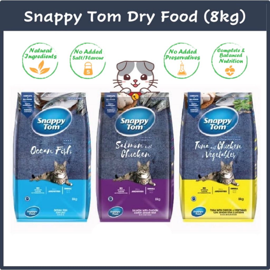 GUN PET Snappy Tom 8kg Cat Dry Food – Tuna Kibbles, High Protein