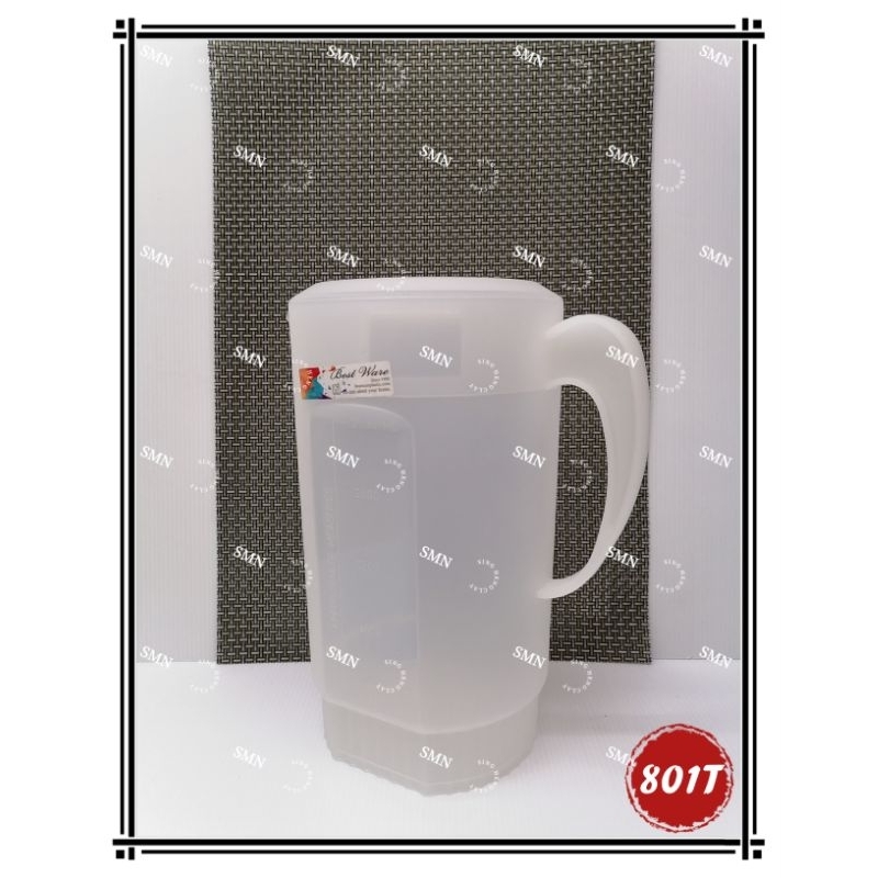 (BW 804/T)5.75'' x 9.75'' 2.5LT Bestware Water Jug - Transparent 蒙沙透明水罐 白色