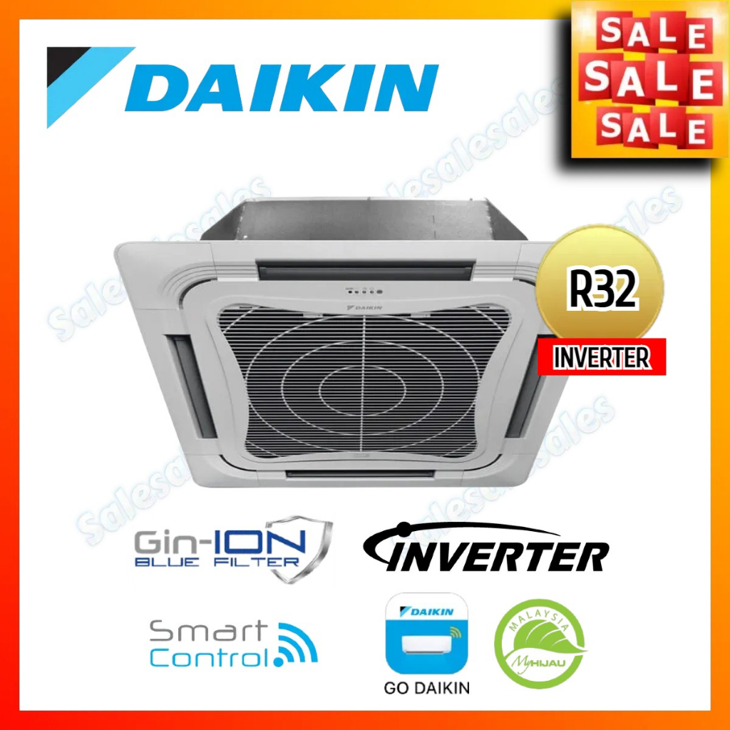 DAIKIN R32 INVERTER SkyAir 2HP / 2.5HP / 3HP / 3.5HP / 4HP / 5HP / 6HP Air Conditioner FCFC-A Ceiling Cassette Aircond