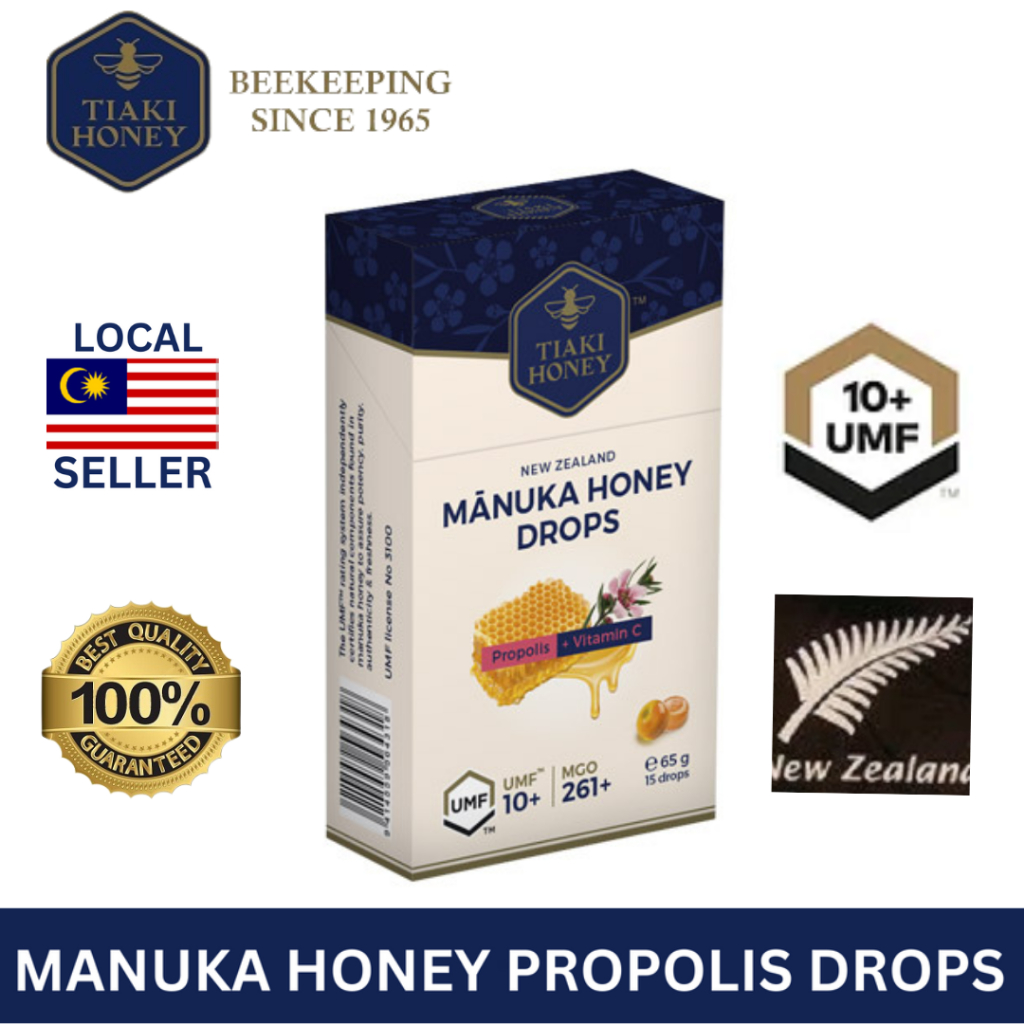 Manuka Honey Drops with Propolis & Vitamin C – 15s