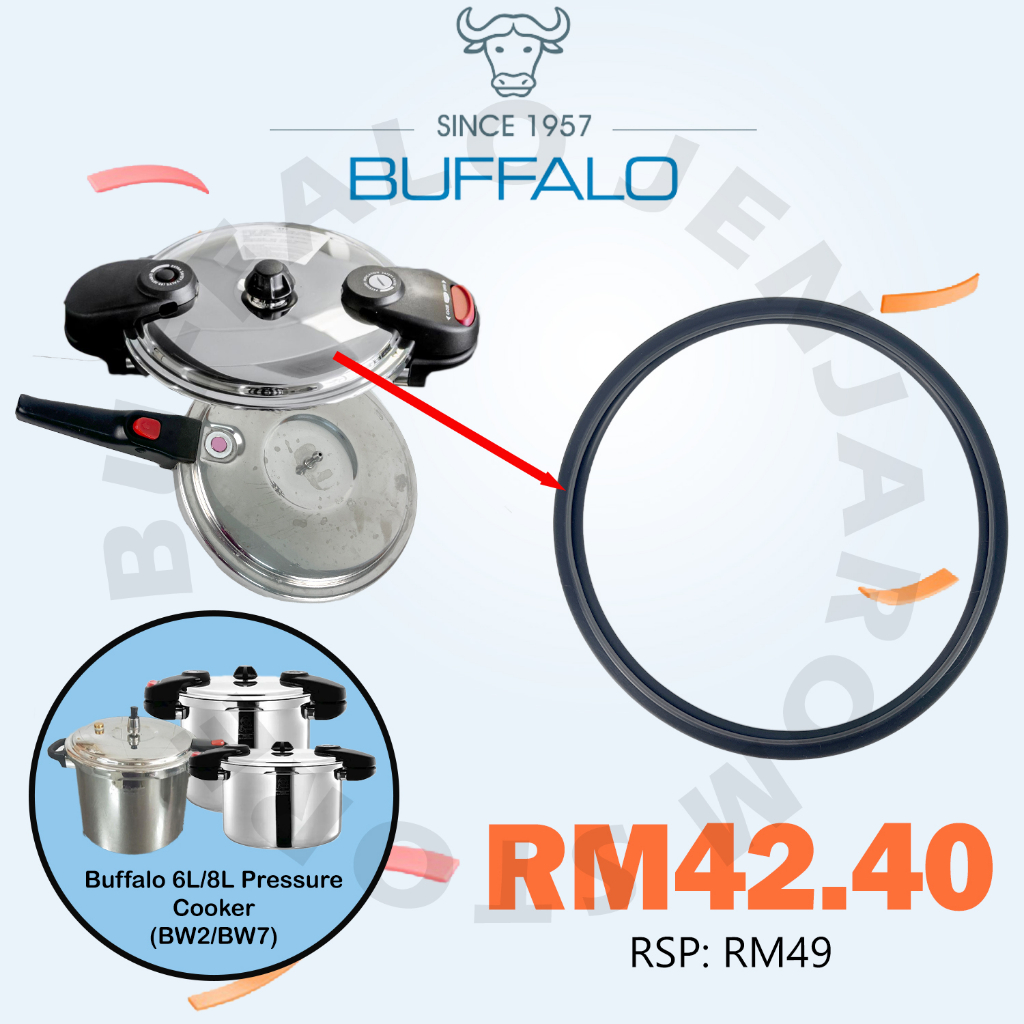 [READY STOCK] BUFFALO 8L Pressure Cooker Cover Gasket Silicone Seal 1pcs 牛头牌气压锅锅盖胶圈封闭圈零件