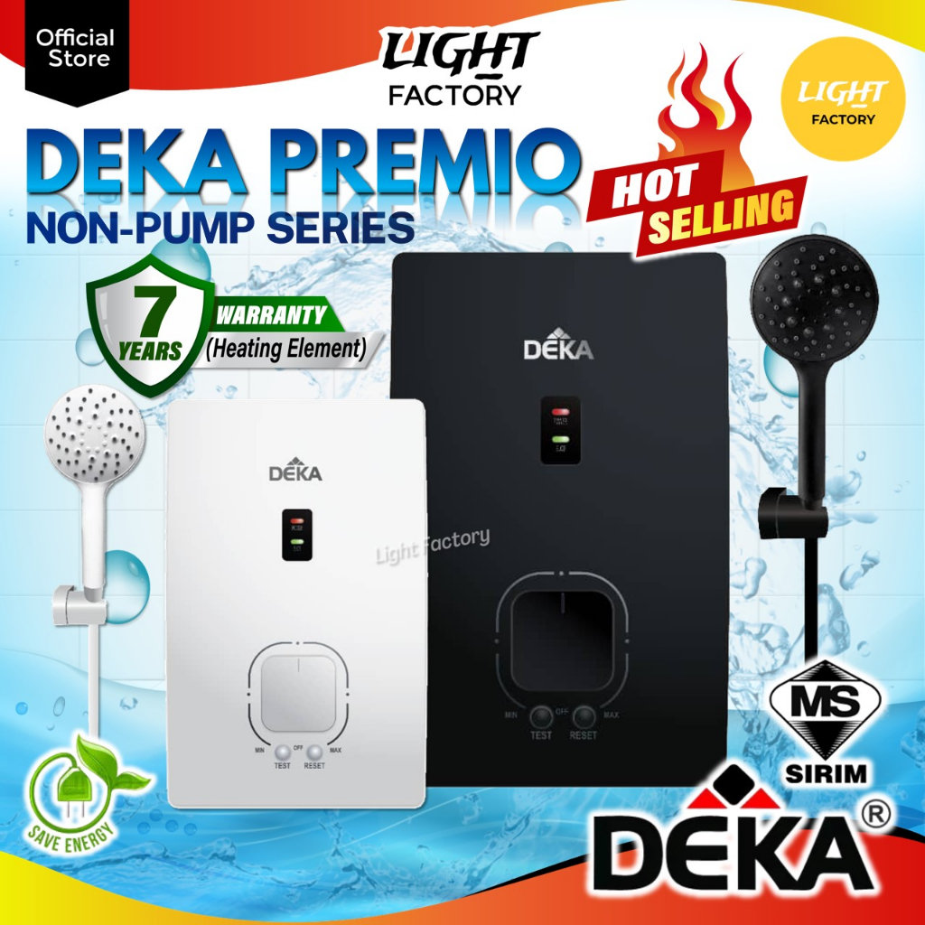 🔥NEW🔥DEKA PREMIO | FANZO Non-Pump Water Heater Instant Heat Water Heater Without Pump Black / White Pemanas Air Mandi