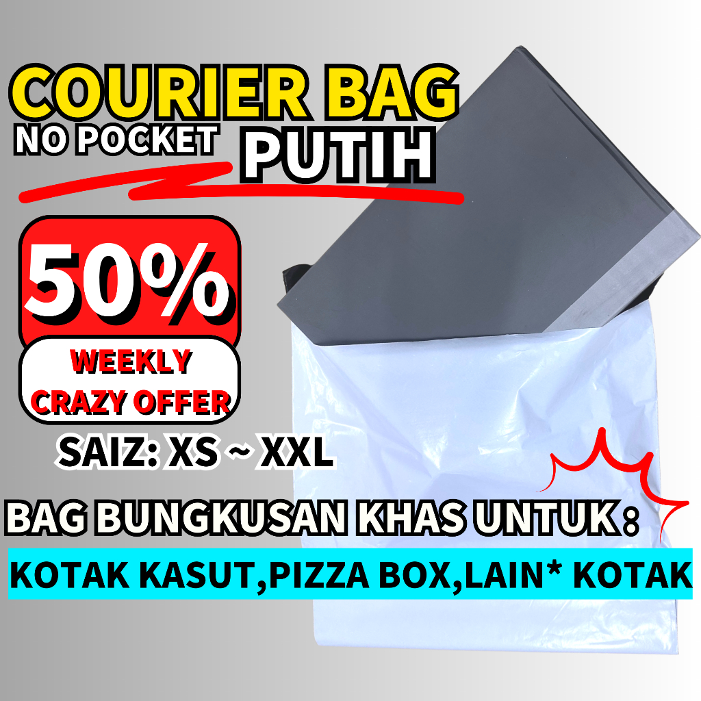 Courier Bag Bungkusan Parcel Bag Pocket Packing Packaging Flyers Plastic Pos Kurier Plastik 快递纸袋 3T