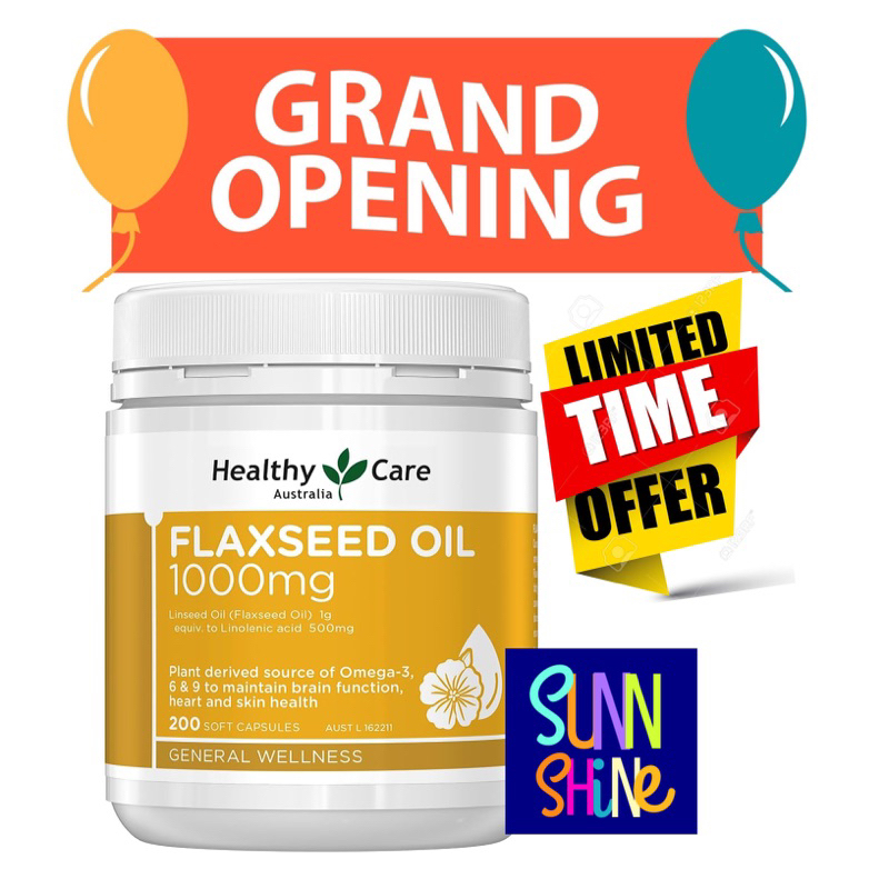 Healthy Care Flaxseed Oil 1000mg 200 pcs capsule from Australia Original supplement skin health flax seed vitamin eczema