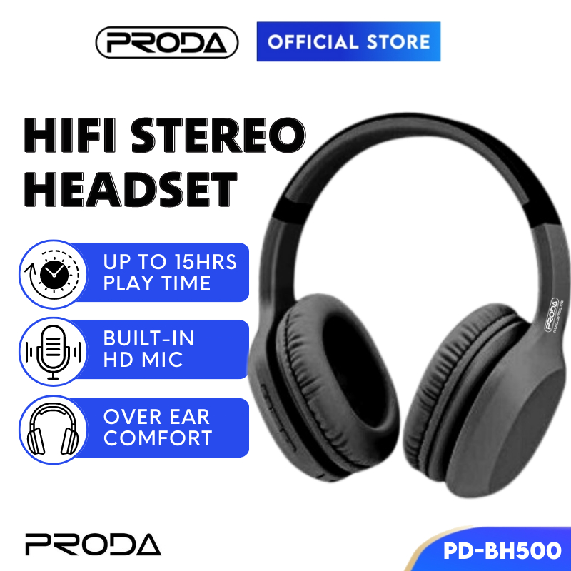 PRODA Headphone Over Ear Headphones Wireless Headset Wireless Headset For Study Noise Cancelling Headphones PRBH500