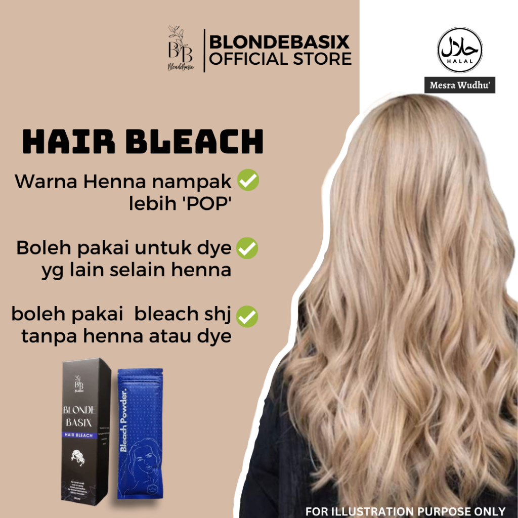 HAIR BLEACH (PERANG/BROWN/BLONDE/PUTIH) BLEACH RAMBUT