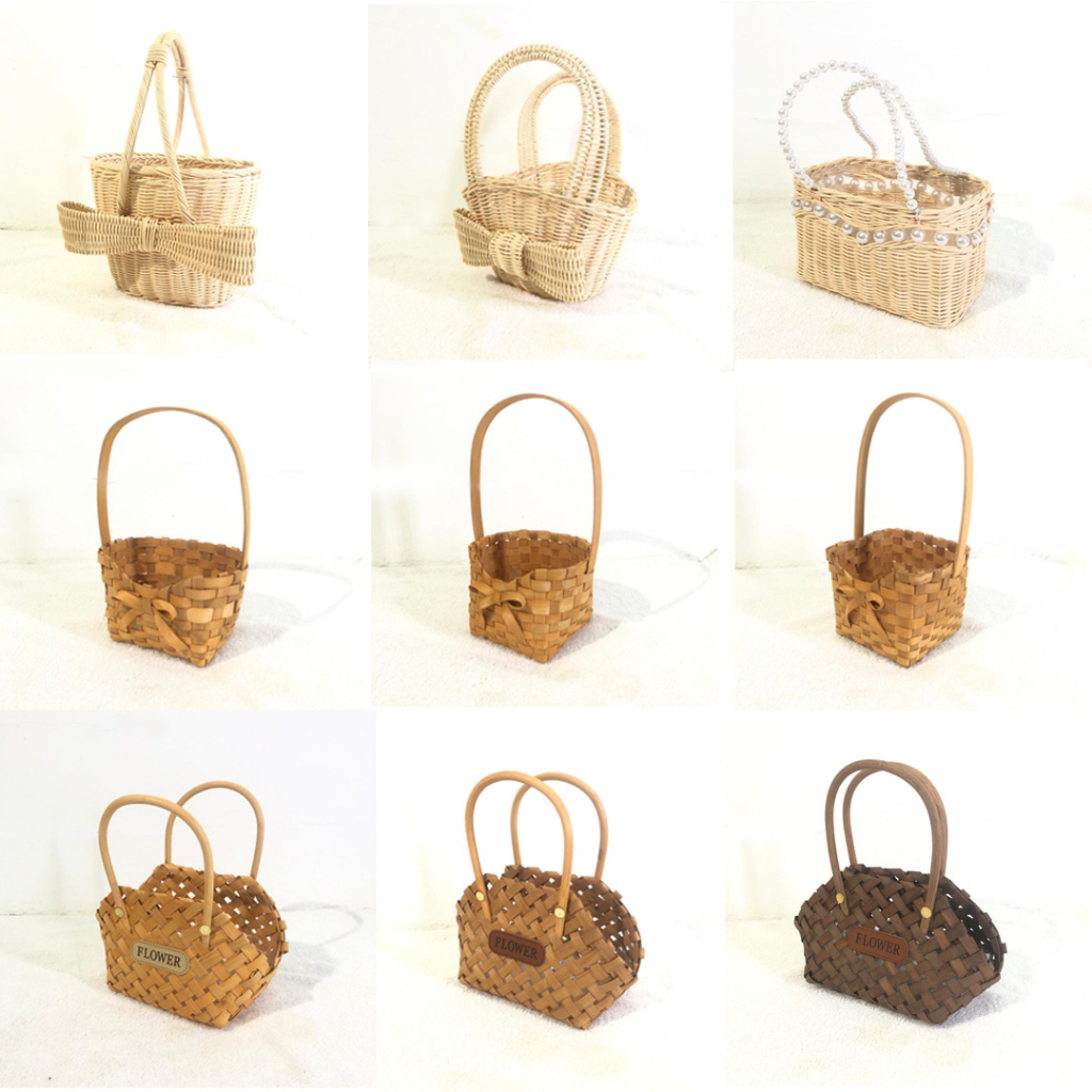 2023/24 New Design Handmade Woven Rattan Basket / Flower Hand Gift Basket / Florist Basket/ Bakul