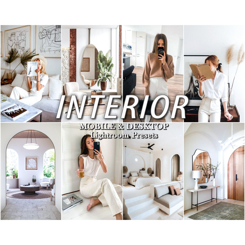 20 INTERIOR Lightroom Presets, Professional Bright Home Real Estate Mobile Preset, Clean White Indoor Preset, Photograph