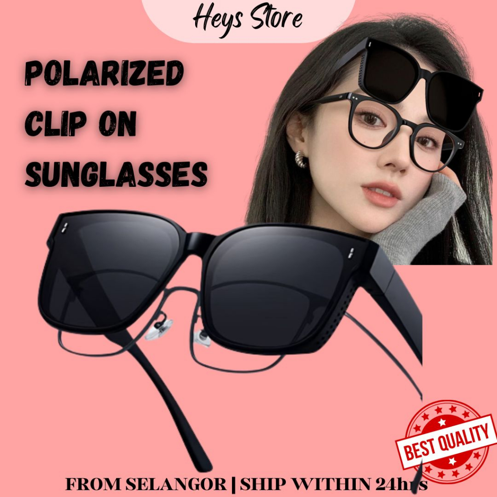 Polarized Clip On Sunglasses Men Women Unisex Photochromic Car Driving Vision Glasses Anti Vintage Square Sunglasses