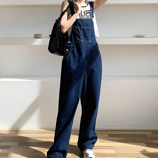 (XS-5XL)Womens Denim Overalls Regular Fits Jumpsuits Casual Women Jeans 工装裤 背带裤