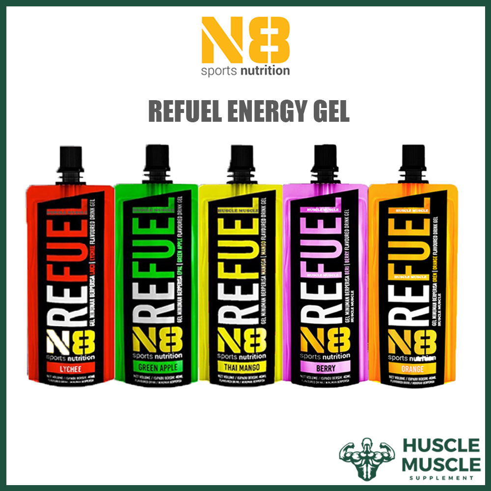 N8 REFUEL ENERGY GEL - Apple | Mango | Lychee (1 Packet 50g/40ml) Halal (Expired 2027)