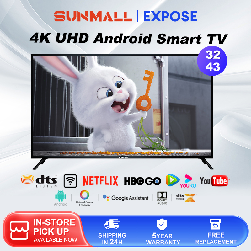 EXPOSE TV SMART  32 inch Android 12.0 TV 4K 43 inch  Android tv LED Smart TV murah LED Television digital  TV