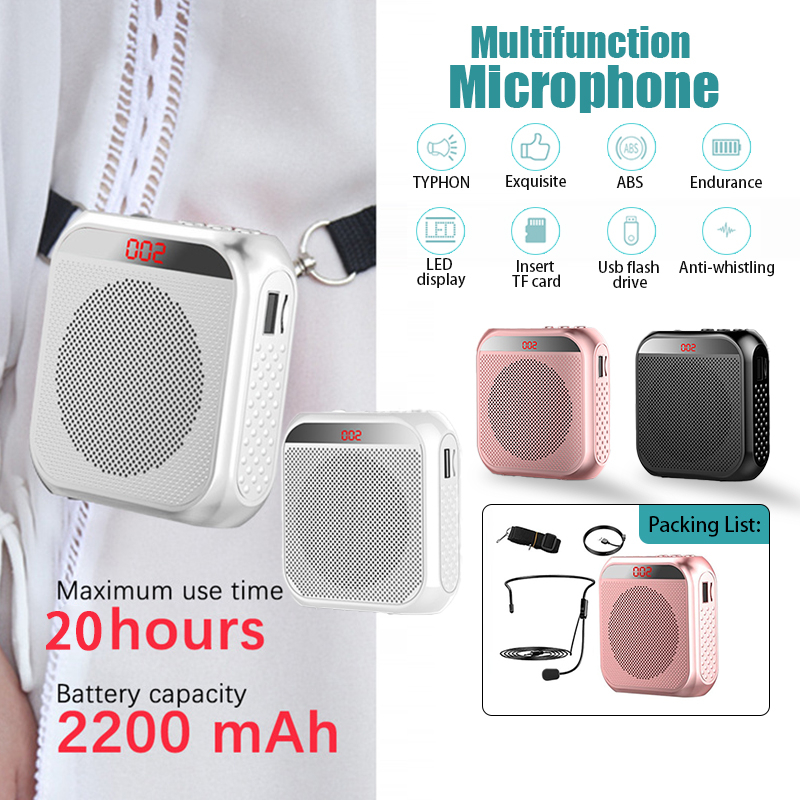 Bluetooth Portable Microphone Loud Speaker Voice Amplifier Megaphone Mic Recorder MP3 for Teacher Tour Guide 便携式扩音器