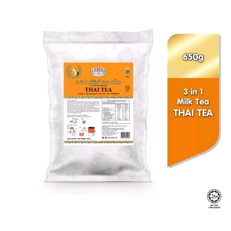 888 Instant THAI Tea Original 3 in 1 -650g (Halal)