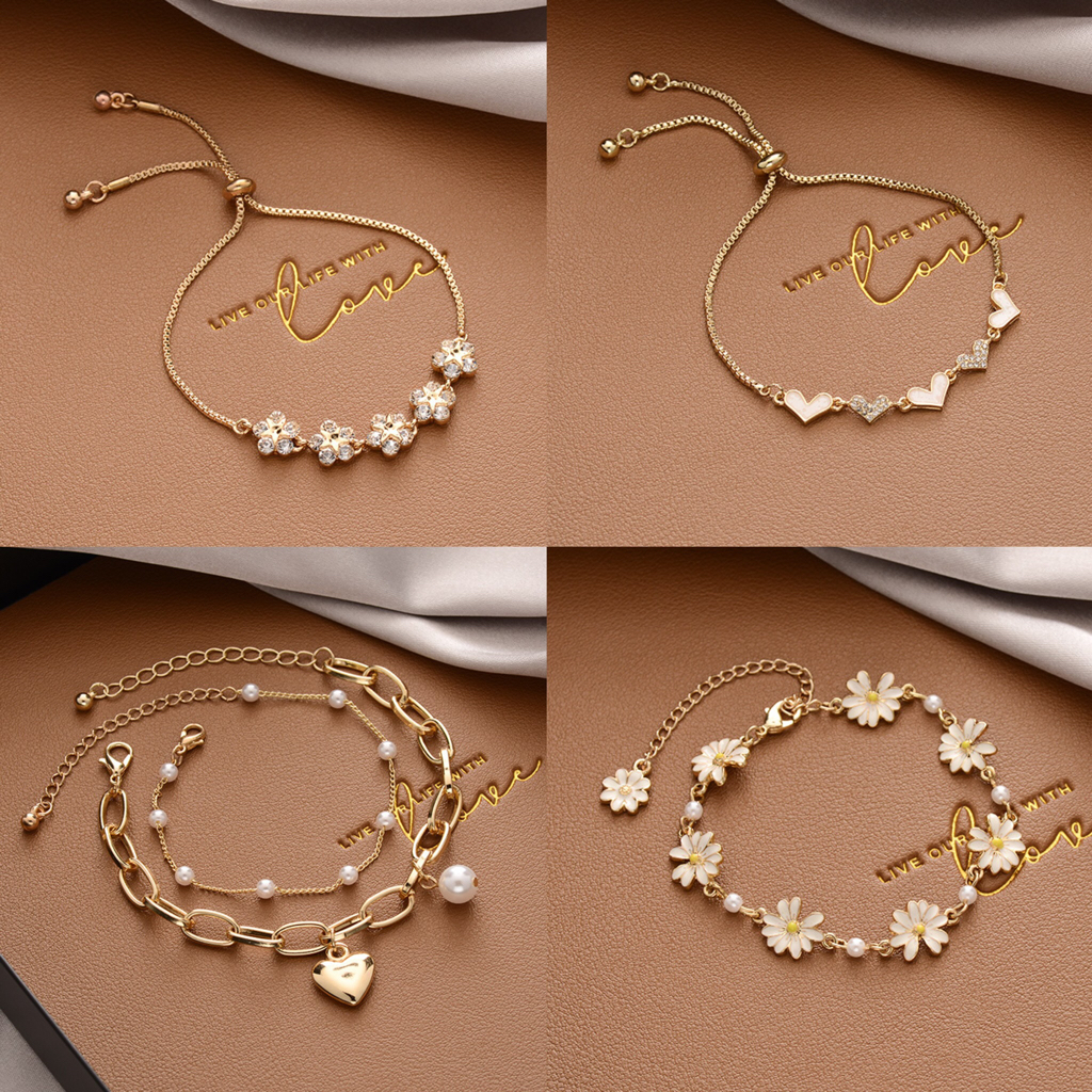 C.FASHION Women Bracelet Adjustable Korean Accessories Girl Charm Gelang Tangan Perempuan Rantai