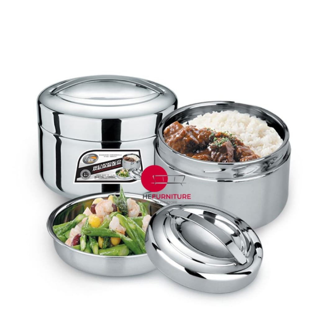 ❤[Ready Stock] ❤SUS304 Stainless Steel Vacuum Lunch Box Warmer Keep Warm Food Box 正飞双层真空保温饭盒 Bekas Makanan Tahan Panas