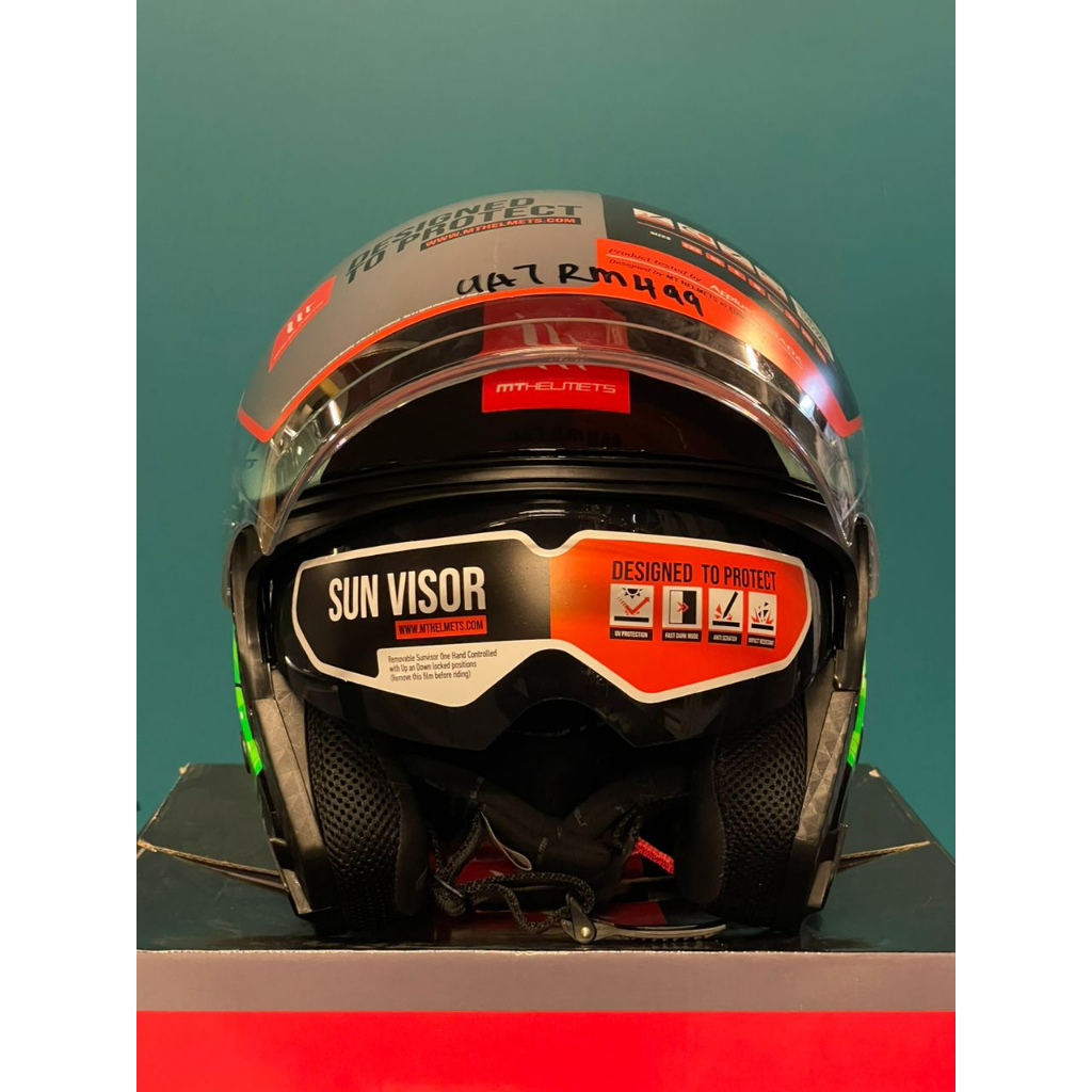 HELMET MTHELMETS OPEN FACE THUNDER 3 SV JET BOW A3 BUAYA ( DOUBLE VISOR )