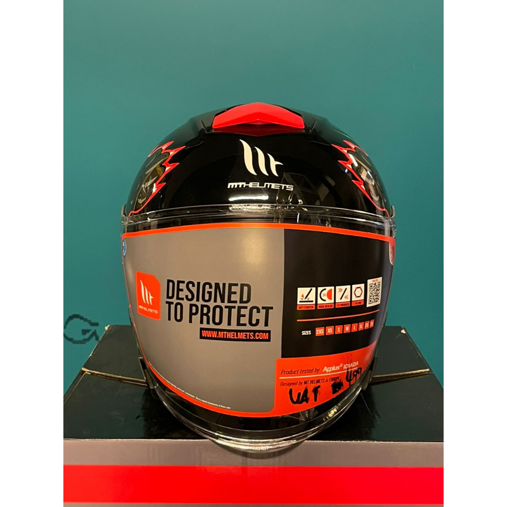 HELMET MTHELMETS OPEN FACE THUNDER 3 SV JET BOW A3 BEAR ( DOUBLE VISOR )