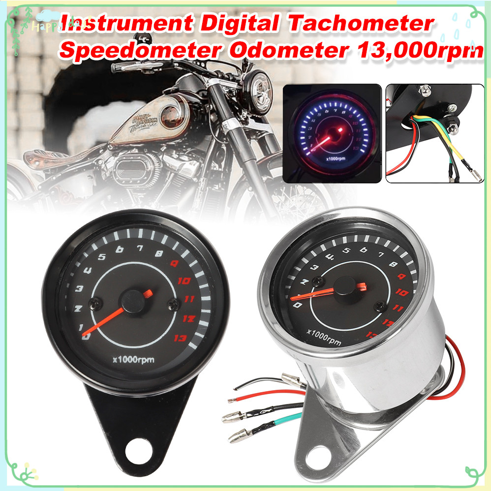 MOTORCYCLE RPM METER 12V TACHOMETER METER LED BACKLIGHT 13K RPM SHIFT METER MOTOR UNIVERSAL
