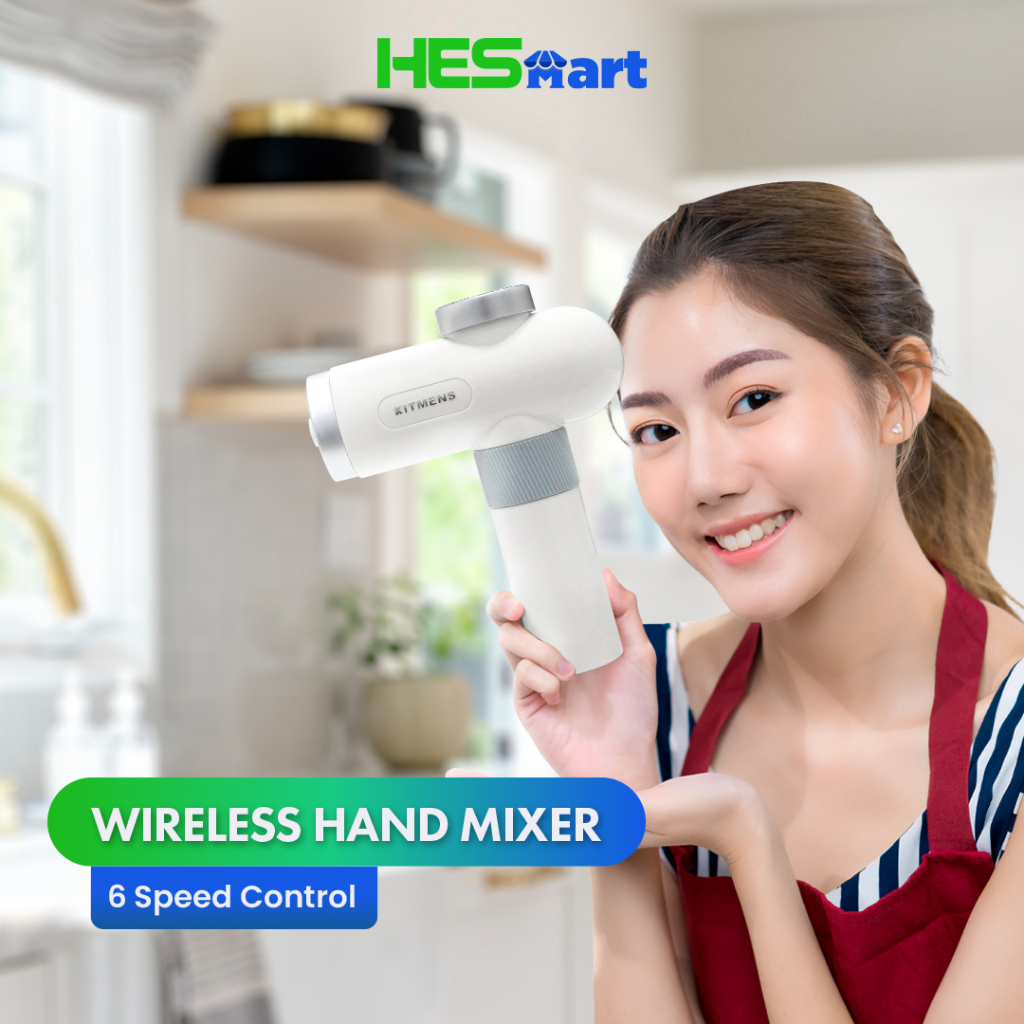 KITMENS KM-HM2 Portable Hand Mixer Wireless Hand Mixer Cordless Hand Mixer Whisk & Egg Beater Cake Baking Hand Mixer