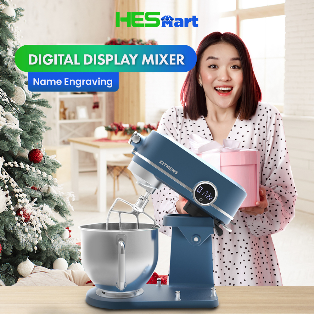 KITMENS KM-B5 Blue Mixer Digital Mixer Baking Mixer Cake Mixer Dough Mixer Stand Mixer Multifunction Mixer Kitchen Mixer