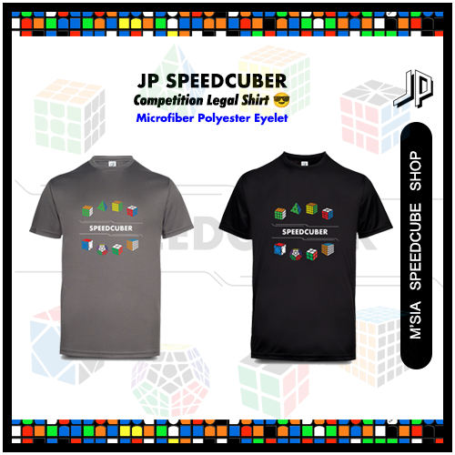 [JPEARLY] JP Speedcuber Cubes Shirt (black / grey) Competition Legal Speedcubing Shirts